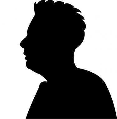 Bir erkek baş siluet vektörü
