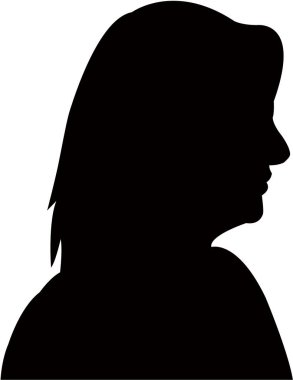 Bir kadın baş siluet vektörü