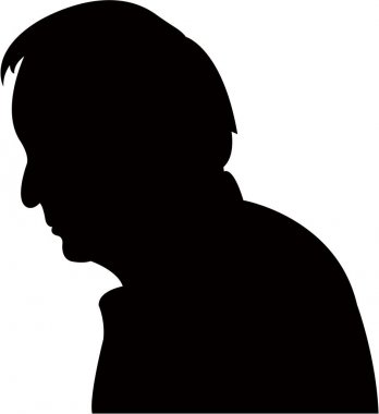 Bir erkek baş siluet vektörü