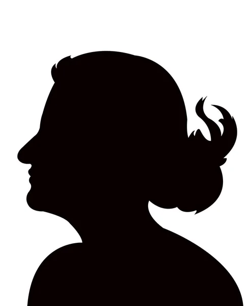 Une Femme Tête Silhouette Vecteur — Image vectorielle