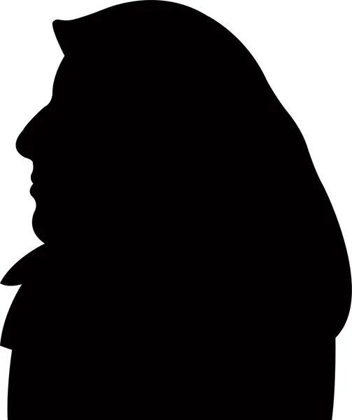 Une Femme Avec Écharpe Tête Silhouette Vecteur — Image vectorielle