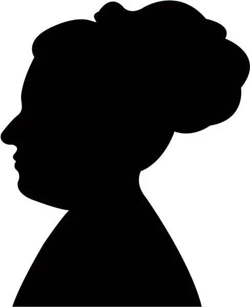 Woman Head Silhouette Vector — Stock Vector