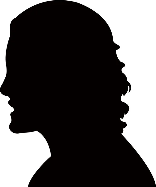 Une Femme Tête Silhouette Vecteur — Image vectorielle
