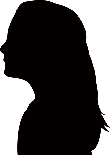 Girl Head Silhouette Vector — Stock Vector