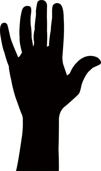 Hand Black Color Silhouette Vector — Stock Vector