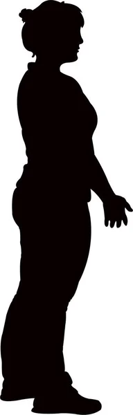 Una Mujer Cuerpo Silueta Vector — Vector de stock