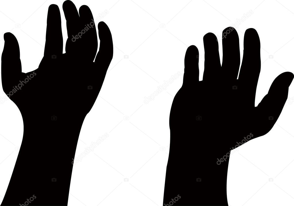 hands preying silhouette vector