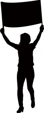 bir kadın gösterici siluet vektör