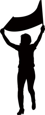 bir kadın gösterici siluet vektör