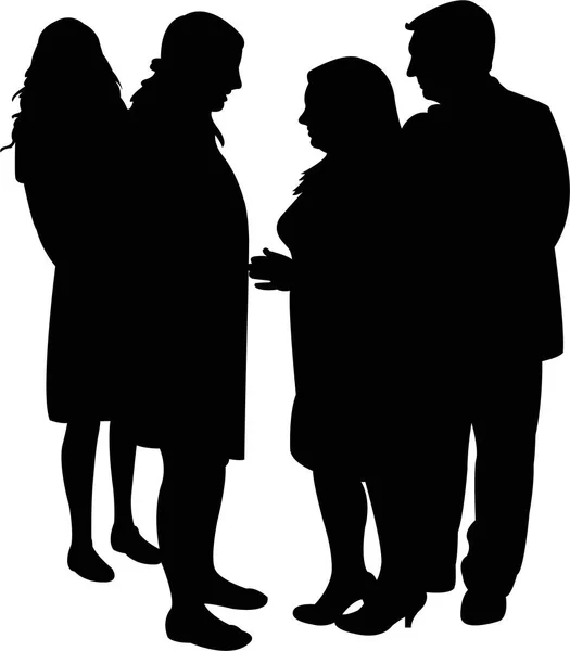 People Together Silhouette Vector — Stock Vector