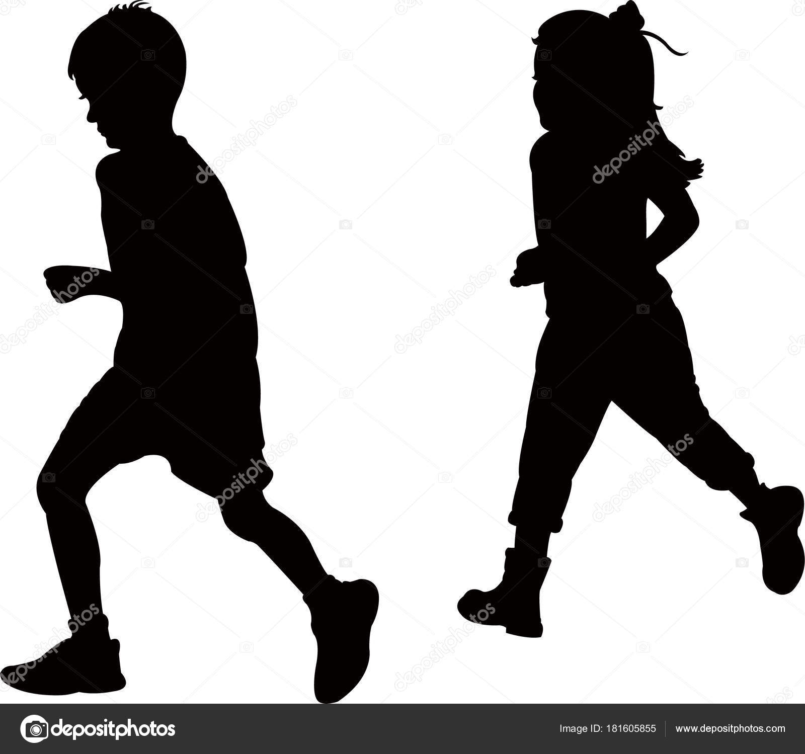 Children Running Silhouette