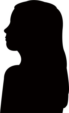 bir çocuk baş siluet vektör