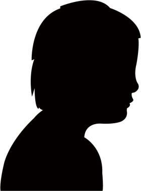 bir çocuk baş siluet vektör