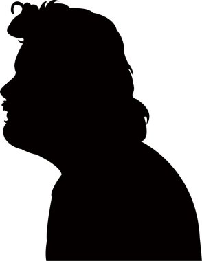 Bir erkek baş siluet vektörü