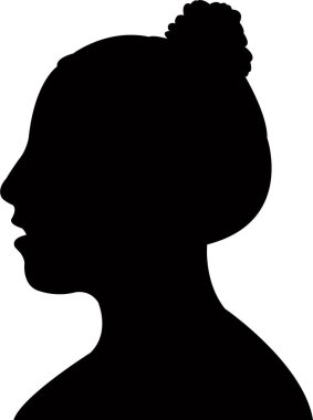 bir çocuk baş siluet vektör
