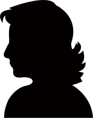 Bir kadın baş siluet vektörü