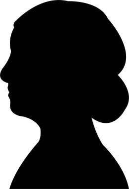 Bir kadın baş siluet vektörü