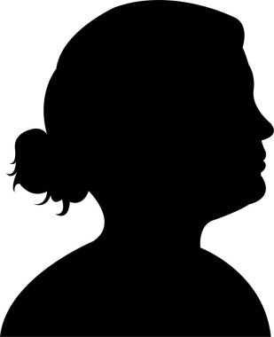 Bir kadın baş siluet vektörü