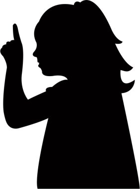 bir çocuk baş siluet vektör