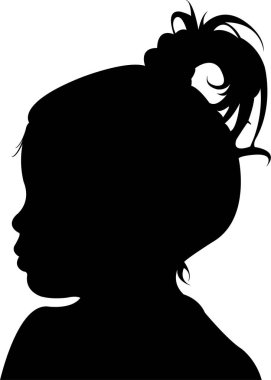 bir çocuk baş siluet vektör