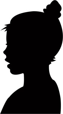 bir çocuk baş siluet vektör