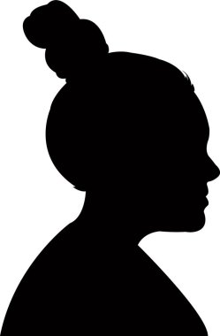 bir çocuk baş siluet vektör