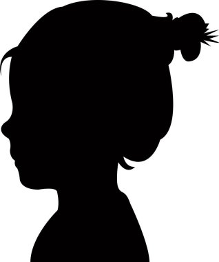 bir çocuk baş siluet vektör
