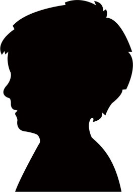 bir çocuk baş siluet vektör