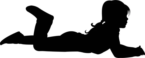 Corpo Ragazza Silhouette Vettore — Vettoriale Stock