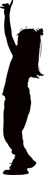 Une Fille Corps Silhouette Vecteur — Image vectorielle