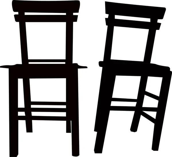 Twee Stoelen Silhouet Vector — Stockvector