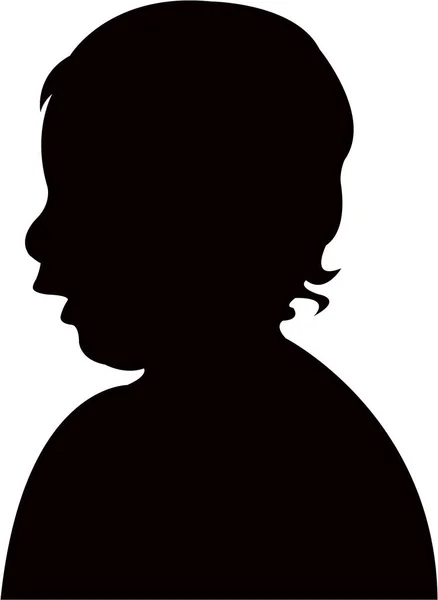 儿童头部剪影向量 — 图库矢量图片