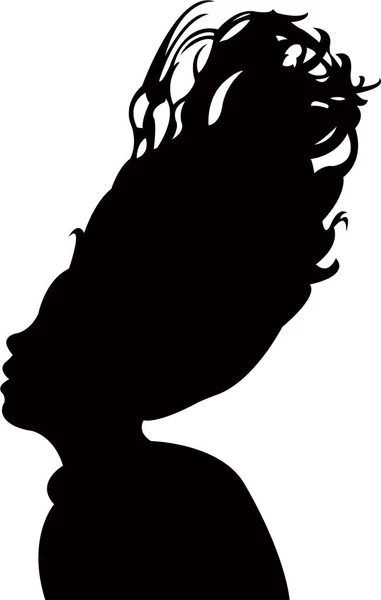 Kid Head Silhouette Vector — Stock Vector