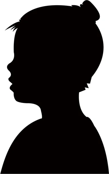 子供の頭のシルエット ベクトル — ストックベクタ