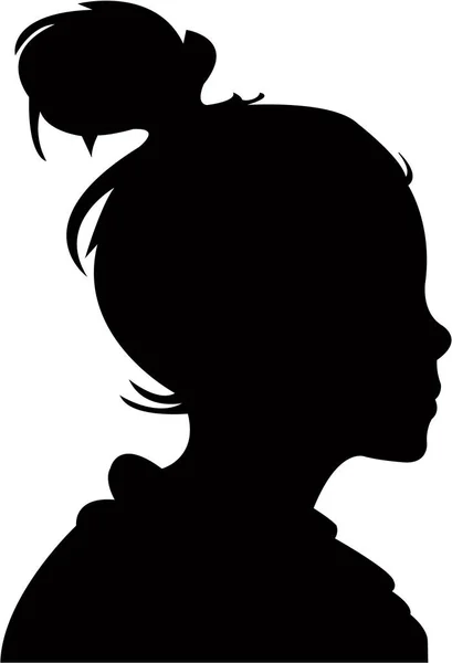 Vecteur Silhouette Tête Enfant — Image vectorielle