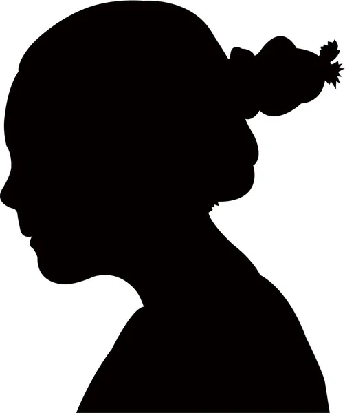 Bir Kız Baş Silhouete Vektör — Stok Vektör