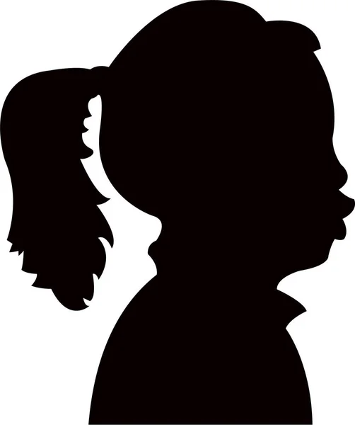 Een Meisje Hoofd Silhouet Vector — Stockvector