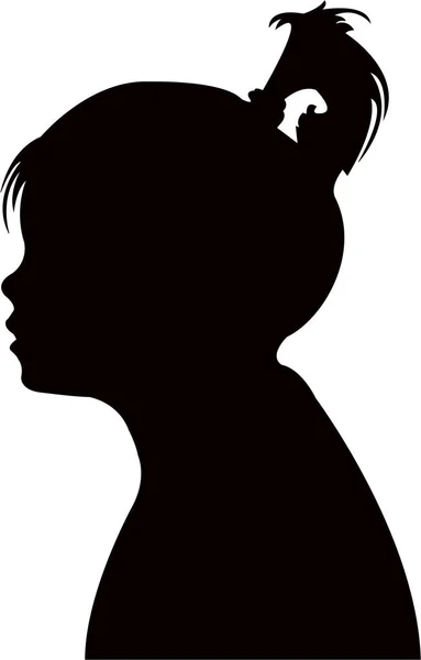 Girl Head Silhouette Vector — Stock Vector