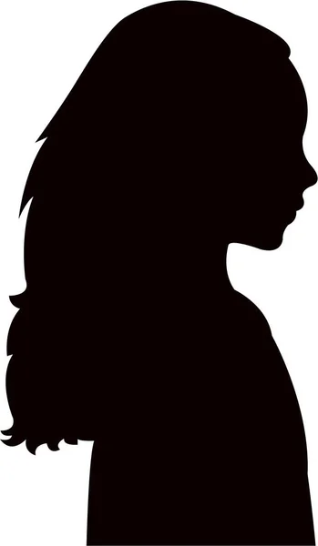 Une Fille Tête Silhouette Vecteur — Image vectorielle