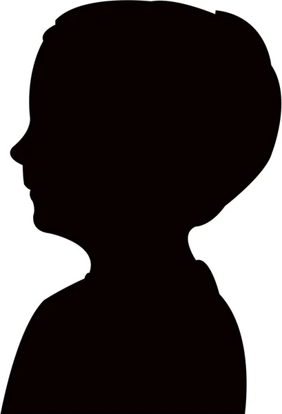 Vecteur Silhouette Tête Garçon — Image vectorielle