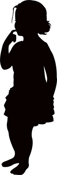 Corpo Ragazza Silhouette Vettore — Vettoriale Stock