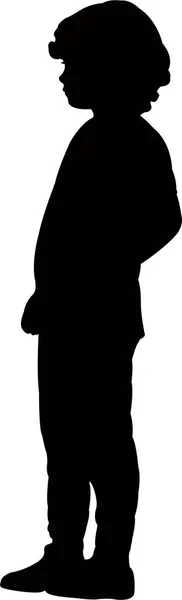 Een Jongen Lichaam Silhouet Vector — Stockvector