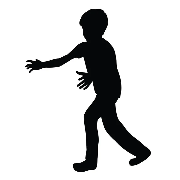 Ένα Αγόρι Τρέχει Σώμα Silhouette Διάνυσμα — Διανυσματικό Αρχείο