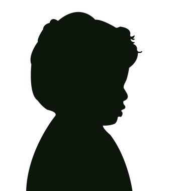 bir kız baş siluet vektörü