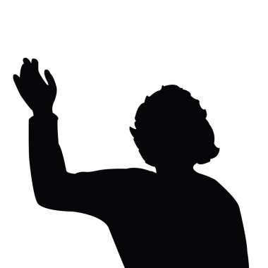 Kadın kaldırılmış kol, siluet vektör