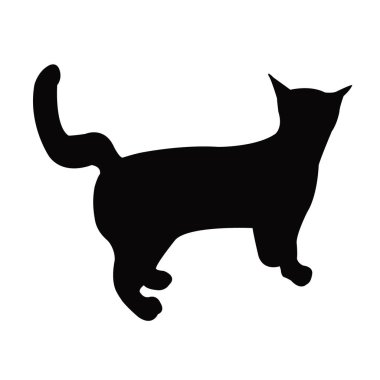 bir kedi vücut siluet vektör