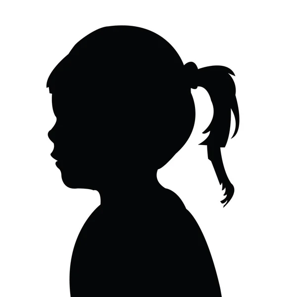 一个女孩的头部轮廓矢量 — 图库矢量图片