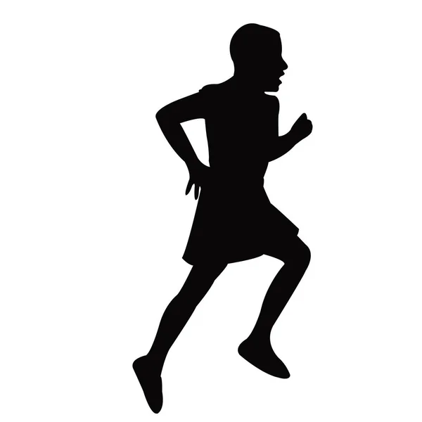 Girl Running Body Silhouette Vector — Stock Vector