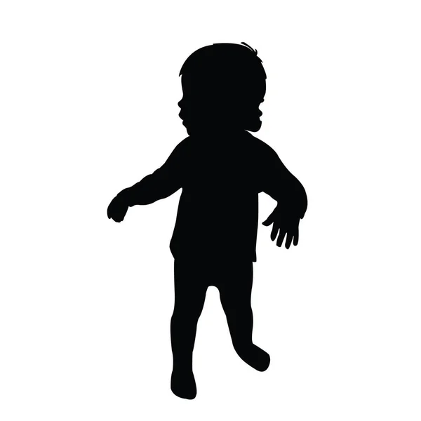 Bambino Ragazza Corpo Silhouette Vettore — Vettoriale Stock