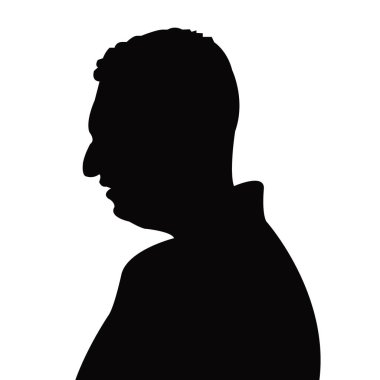 Bir erkek baş siluet vektörü